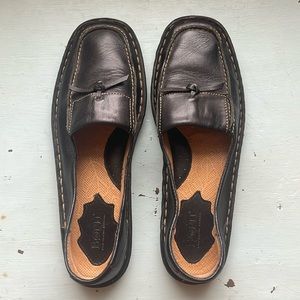 Born black leather slip ons